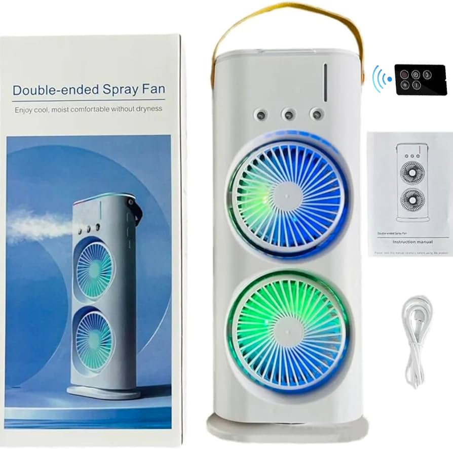 Rechargeable Remote Control Double Head Cooling Fan